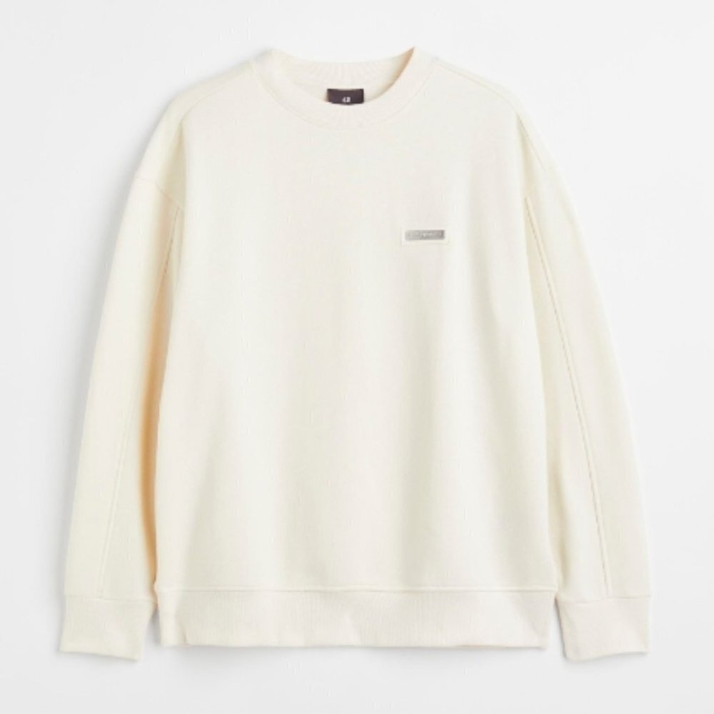 H&M Men's Relaxed Fit Appliquéd Sweatshirt - L